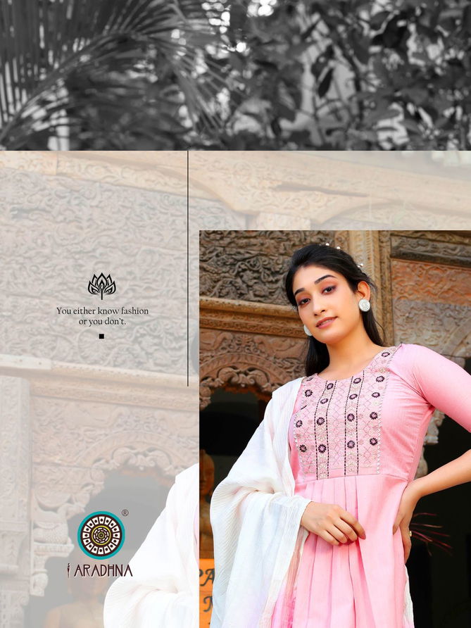 Aradhna Grace 2 New Ethnic Wear Nayra Cut Kurti With Dupatta Collection